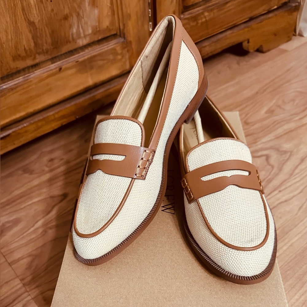 J.Crew Woven Natural Raffia Loafers 7.5